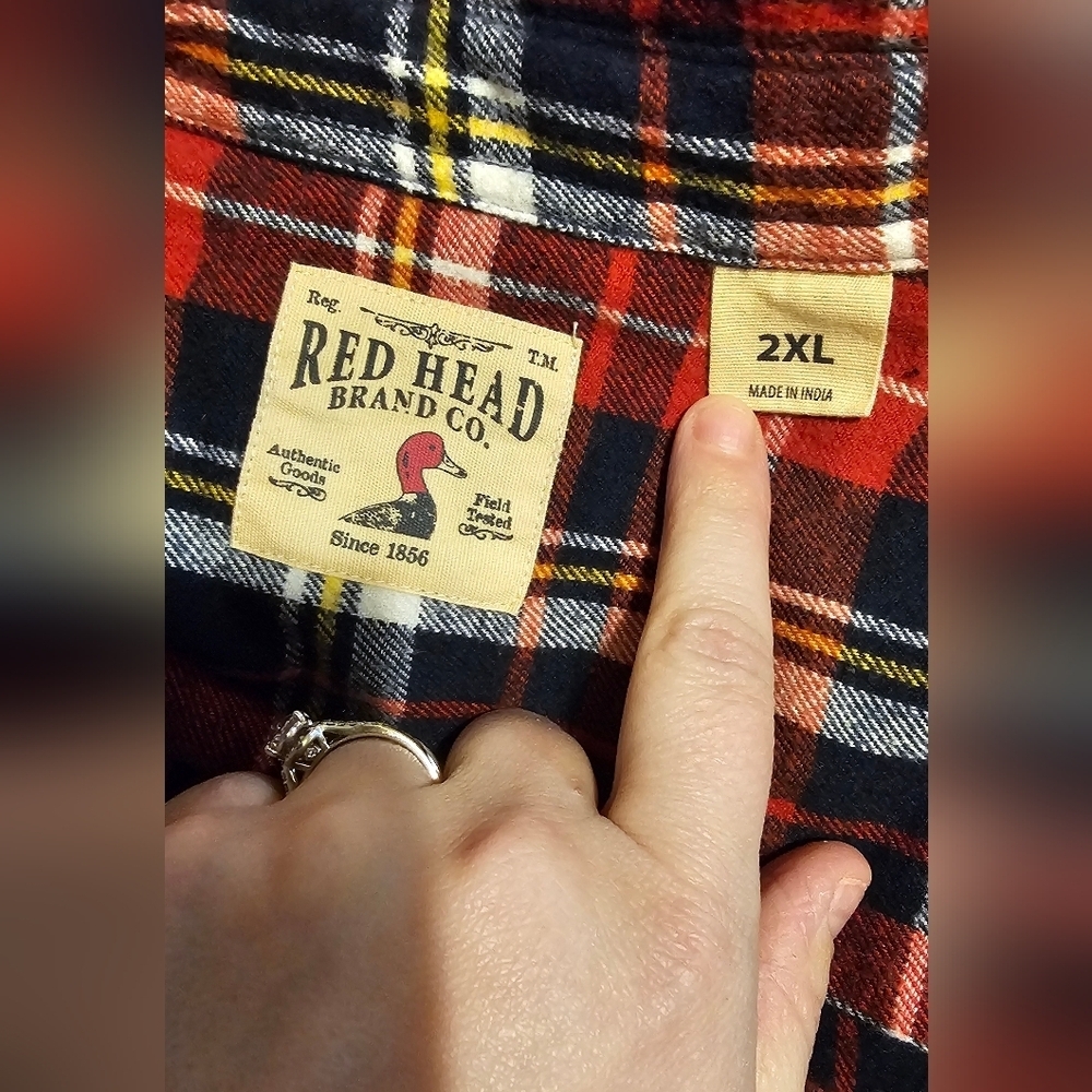 Heritage Red Plaid Men's Shirt 2X - Picture 2 of 4